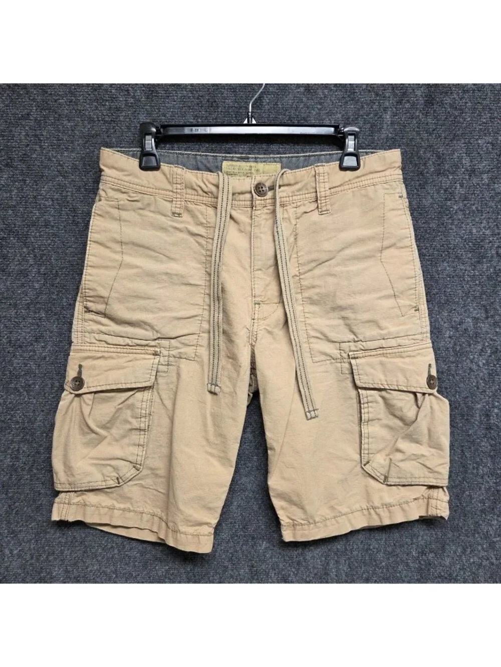 True Religion Shorts Mens 29 Brown Cargo Trooper Distressed MISSING BUTTON
